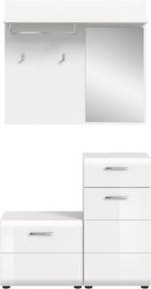 INOSIGN Garderoben-Set FLORENZ, 3tlg, best. aus: Garderobenspiegelpaneel, Sitzbank & Kommode, Kombination, Kompaktgarderobe, Garderobenkombination, Garderobe