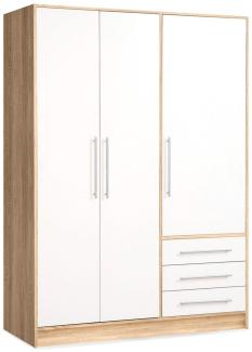 Kleiderschrank Junis 1 weiß Sonoma Eiche 145x200x60 cm Schrank