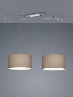 Helestra 2er-Pendelleuchte CERTO 45cm Chintz Mocca 26/1847. 04/9288