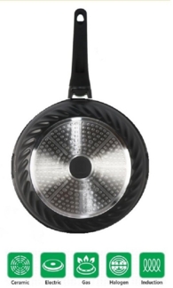 Bratpfanne Wokpfanne Pfanne Woktopf Induktion Glasdeckel Ø28 Cheffinger CF-FW28