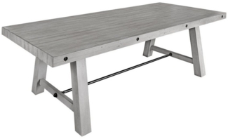riess-ambiente Esstisch FINCA 165cm grau · Küchentisch aus recyceltem Pinien-Massivholz (Einzelartikel, 1-St), Querstrebe aus Metall · bis 6 Personen · Bohlen-Optik · Industrial