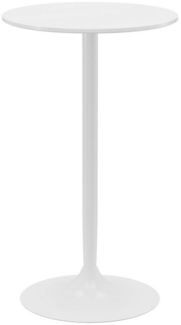 HOMCOM Bartisch Küchentisch für Wohnzimmer, Esszimmer (Esstsich, 1-St, Stehtisch), Stahl, Weiß, Ø60 x 102 cm