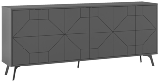 Calicosy 'DUNE' Buffet mit 6 Türen anthrazit L184 cm - Anthrazitgrau