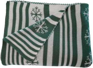 Primera Strickdecke Kuscheldecke Weihnachtsdecke 130x170 cm grün beige 545003-575