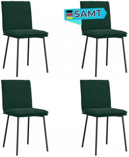 Esszimmerstühle VERA 4er Set Dunkelgrün Samt | Polsterstühle Küchenstuhl Wohnzimmerstühle Essstühle bequem