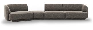 Micadoni Modulares Sofa Miley 4-Sitzer Links Chenille Grau