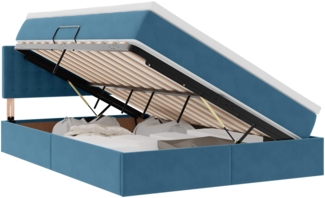 vidaXL Bett mit LED-Lichtleisten Dunkelblau 140x190 cm Samt 3371515