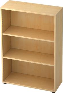 bümö Regal Ahorn, Standregal aus Holz für 3 Ordnerhöhen - Bücherregal klein 80 cm breit, Aktenregal für Ordner & Bücher, kleines Büroregal, Holzregal, Ordnerregal, Buchregal Dachschräge, 4500-3