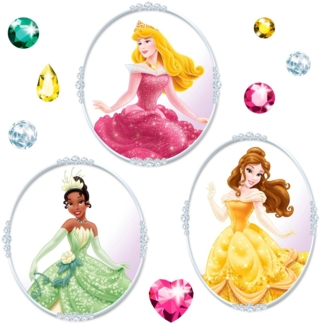 Komar Wandtattoo Window Disney Princess - Größe 31 x 31 cm (23 St), selbsthaftend, Fensteraufkleber, Kinderzimmer