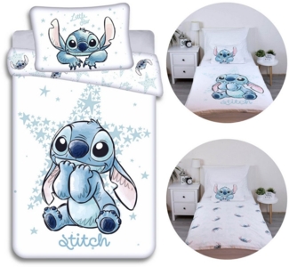 Sarcia. eu Kinderbettwäsche DISNEY Stitch Baumwoll Kinderbettwäsche, 100% Baumwolle, 100x135 cm