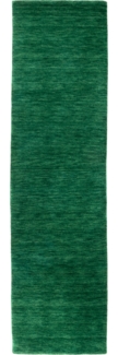 Morgenland Gabbeh Teppich - Softy - Uni - läufer - 200x80 - Dunkelgrün