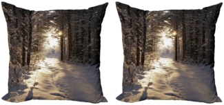 Abakuhaus Kissenbezüge Modern Accent Doppelseitiger Digitaldruck, (2 Stück), Winter Weihnachten Schnee Wald