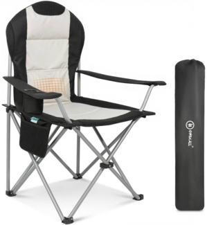 HOMECALL Campingstuhl Hochlehner 108cm mit Lendenwirbelstütze Klappstuhl Angelstuhl Faltbar (Bis 150kg, gepolstert, faltbar, stabil, 1 St), für Camp Garten Balkon