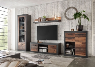 Brooklyn Wohnwand 310cm matera old mix dekor Wohnzimmer Anbauwand