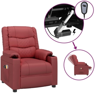 vidaXL Massagesessel Elektrisch Weinrot Kunstleder [3143460]