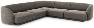 Micadoni 5-Sitzer Reversible Ecksofa Miley | Bezug Grey | Beinfarbe Black Plastic
