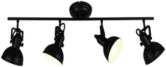 LED Deckenstrahler 4-flammig Metall Schwarz, Breite 79cm