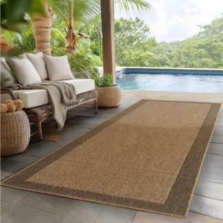Ayyildiz Teppiche Outdoorteppich TIMBER 1402, rechteckig, Höhe: 5 mm, Läufer, In und Outdoor, Jute Sisal Optik, Wohnzimmer, Aussenbereich