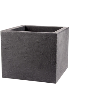 BigDean Pflanzkübel Kubus 50x50 cm groß - Granitstein-Optik in Anthrazit - Für Außen, frostsicher & wasserdicht - XXL Pflanztopf, Blumenkübel, Blumentopf für Terrasse & Balkon