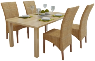 vidaXL Esszimmerstühle 4 Stk. Natur Rattan Braun [274204]