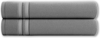 2er-Set Handtücher 70x140cmcm Anthrazit 100% Baumwolle 450g/m² extra saugfähig