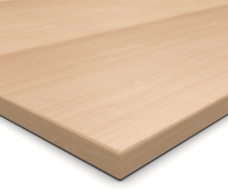 Dekor Spanplatte 19mm Tischplatte Buche mit ABS Kante Umleimer - Größe 50 x 80 cm - Höhe 1,9 cm - Farbe Buche Hell