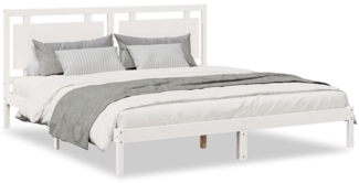 vidaXL Massivholzbett Extra Lang ohne Matratze Weiß 200x210 cm 3309194