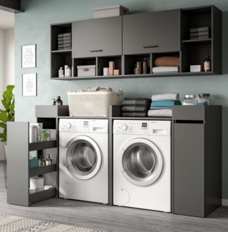 Waschmaschinenumbau Set Flexy in grau 190 x 195 cm