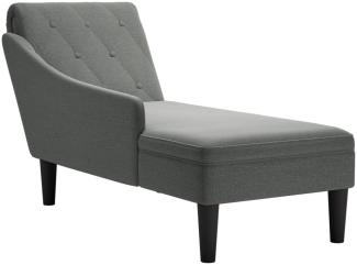 vidaXL Chaiselongue mit Kissen und Rechter Armlehne Dunkelgrau Stoff 4009844