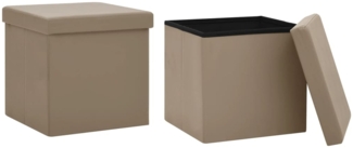 vidaXL Hocker mit Stauraum 2 Stk. Cappuccino-Braun PVC 338790