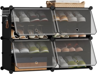 EUGAD Schuhbox (8 St), Schuhorganizer Schuhregal Kunststoff, mit Haken