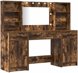 vidaXL Schminktisch Set mit Tür 3 pcs Geräucherte Eiche Holzwerkstoff 3334285