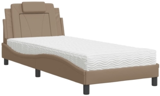 vidaXL Bett "Viana" mit Matratze Cappuccino-Braun 90x200 cm Kunstleder 3208772