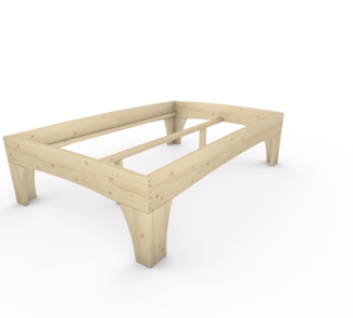 Holzbett (Fichte) "Rosi" 140x220 cm 58 cm ohne Kopfteil Massivholzbett Bett
