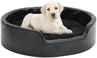 vidaXL Hundebett Schwarz 69x59x19 cm Plüsch und Kunstleder 171261