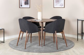 BOURGH Esstisch FLORENZ Esszimmertisch Ø100x75cm - runder Esstisch in walnuss, Tisch in modernem Design