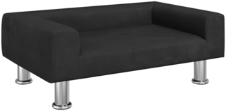 vidaXL Kindersofa 70 x 45 x 26,5 cm Samt, Schwarz
