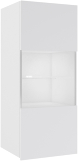 Hängevitrine Calabrini BR05 (Farbe: Weiß / Weiß Hochglanz, mit weißer LED Beleuchtung)