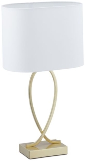 Goldene Tischlampe mit Stoffschirm 10038879