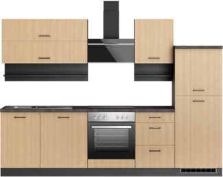 KOCHSTATION Küchenzeile KS-Frieda Breite 280 cm, wahlweise mit E-Geräten, mit 38mm starker Arbeitsplatte