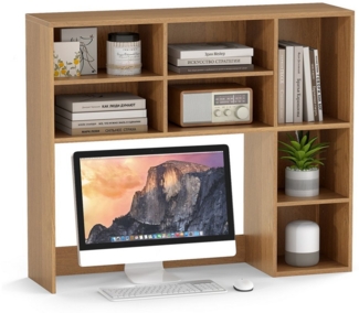 COSTWAY Mehrzweckregal, Schreibtischaufsatz Tischregal mit 7 Fächern 94x25x79cm