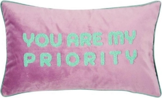 PAD Kissenhülle Kissenhülle Letters Priority Blau Lila (30x50cm)