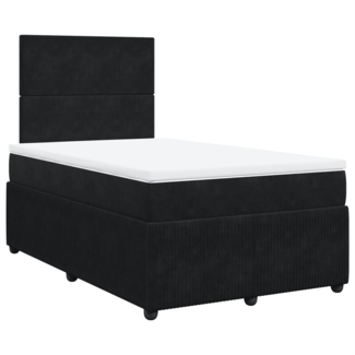 vidaXL Boxspringbett mit Matratze Schwarz 120x200 cm Samt 3292306