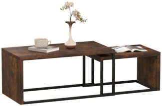 HOMCOM Couchtisch Satztisch Sofatisch Kaffeetisch (Sofatisch, 2-St, Beistelltisch), für Wohnzimmer, Schlafzimmer, Balkon, Braun