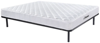 Vente-unique - Federkernmatratze-Lattenrost-Set - Memory Schaum - 140 x 200 cm - Stärke 15 cm - 1 Zone - Härtegrad 2 - WOLKENLOS von YSMÉE