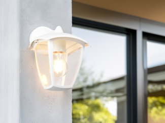 Außenwandleuchte VENTA Laterne hängend Landhausstil Weiß, Höhe 24cm