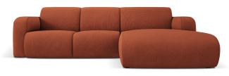 Micadoni Boucle Ecksofa Molino 4-Sitzer Rechts Strukturierter Stoff Orange