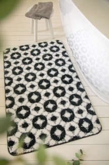 Wecon home Basics Badematte J&J, Höhe 15 mm, Polyester, rechteckig, waschbar, rutschfest, strapazierfähig, saugfähig, pflegeleicht, weich