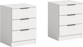 Home affaire Nachtkommode Skarde 2 Nachttische, jeweils Breite: 45 cm (Set, 2 St, Sie bekommen 2 Nachttische im Set), Skarde, 2er Set Nachtkommode, 3 Schubkästen, weiß