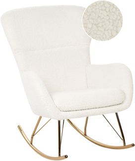 Schaukelsessel ANASET Bouclé Weiß